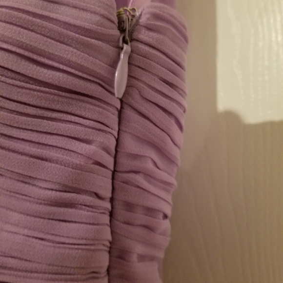 Ever-Pretty One Shoulder Chiffon Drape Mini Dress Lavender Purple Size 8 - Picture 7 of 8